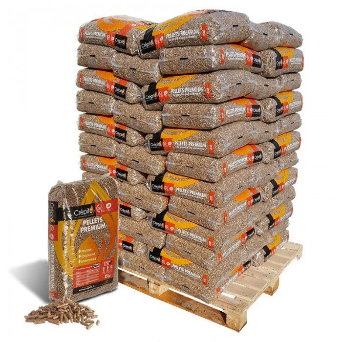 Palette 72 sacs de 15 kg - Granulés de bois Crépito